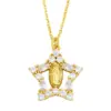 Wholesale Fashion Heart Copper 18k Gold Plated Pendant Necklace In Bulk