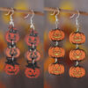 Wholesale Halloween Gothic style splicing triple wooden double-sided funny earrings