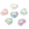 Wholesale Luminous fat love acrylic beads thin flash peach heart vertical hole beaded mobile phone chain diy accessories loose beads