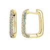 1 Pair Elegant Rectangle Plating Inlay Copper Zircon White Gold Plated Gold Plated Earrings