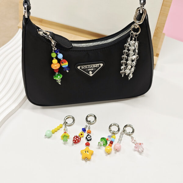 Wholesale Street Dopamine Colorful Beaded Keychain