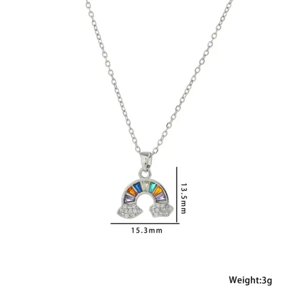 PVD Coated Real Gold Plated Rainbow Stainless Steel Casual Waterproof Non Tarnish Titanium Steel Pendant Necklace