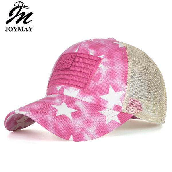 Wholesale Washed old five-pointed star flag cross elastic band Net cap baseball cap cap cap Sun cap B861