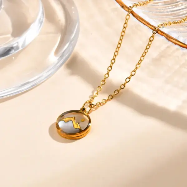 PVD Coated Real Gold Plated 18K Gold Mountain 201 Stainless Steel Elegant Simple Style Streetwear Waterproof Non Tarnish 201 Stainless Steel Pendant Necklace