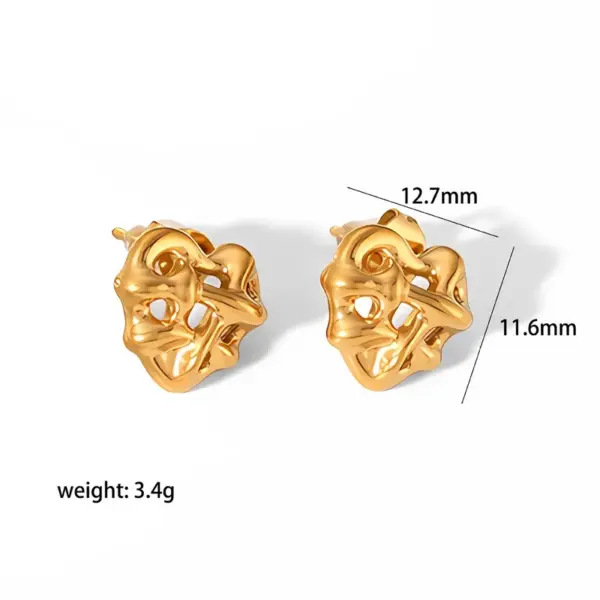 Wholesale 1 Pair Simple Style Heart Shape Plating Stainless Steel Drop Earrings Ear Studs