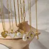Wholesale PVD Coated 18K Gold Real Gold Plated Round Oval Heart Shape 304 Stainless Steel Imitation Pearl IG Style Waterproof Non Tarnish 304 Stainless Steel Lobster Trigger Clasp Closure Pendant Necklace