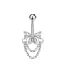 1 Piece 316 Stainless Steel Zircon Belly Rings Star Flower Butterfly Unisex