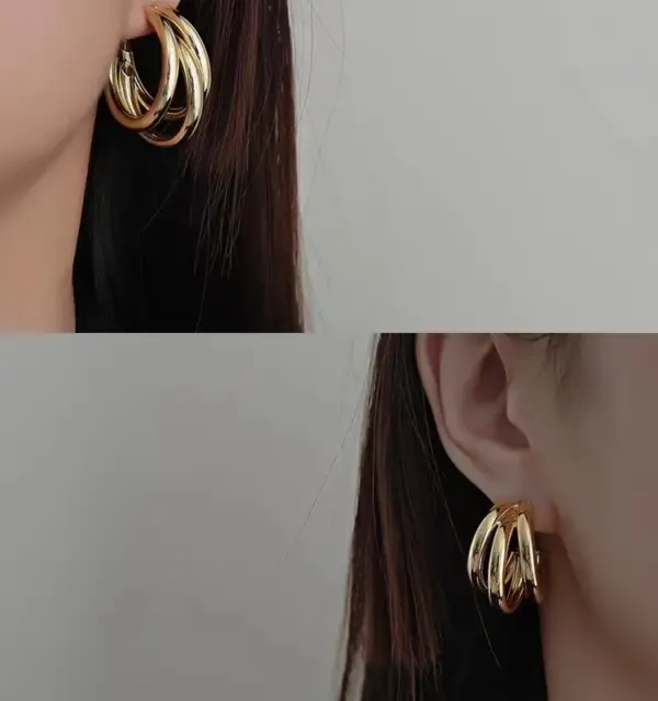 Wholesale 1 Pair Retro Simple Style C Shape Plating Titanium Steel Ear Studs