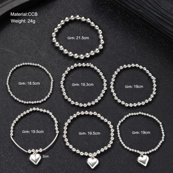Wholesale Europe and the United States cross-border new fully managed love pendant beaded bracelet simple folding wind elastic bracelet bracelet