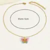 Wholesale Sweet Simple Style Butterfly Copper 18k Gold Plated Zircon Necklace In Bulk
