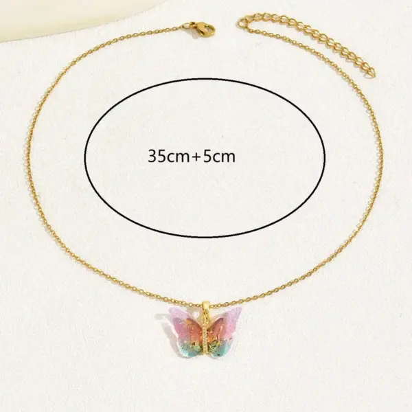 Wholesale Sweet Simple Style Butterfly Copper 18k Gold Plated Zircon Necklace In Bulk