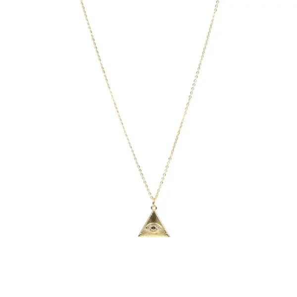 Wholesale Devil's Eye Blue Eye Pendant Copper Inlaid Zircon Gold-plated Necklace