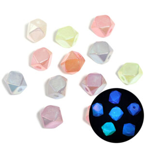 14x15mm luminous faceted square beads / Randomly mixed colors