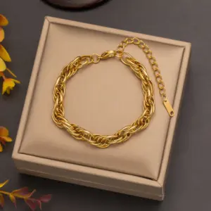 26 [Ae2055] Chibi Chain Bracelet / Gold