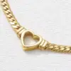 PVD Coated Real Gold Plated 16K White Plating Heart Shape 304 Stainless Steel IG Style Waterproof Non Tarnish Necklace