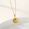 Wholesale Water Plating Vacuum Real Gold Plated 18K Sun Heart Shape Whale 304 Stainless Steel Titanium INS Style Waterproof Non Tarnish 201 Pendant Necklace