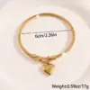 Wholesale Ion Plating (IP) Real Gold Plated Heart Shape 304 Stainless Steel Simple Style Waterproof Non Tarnish 304 Stainless Steel Bangle