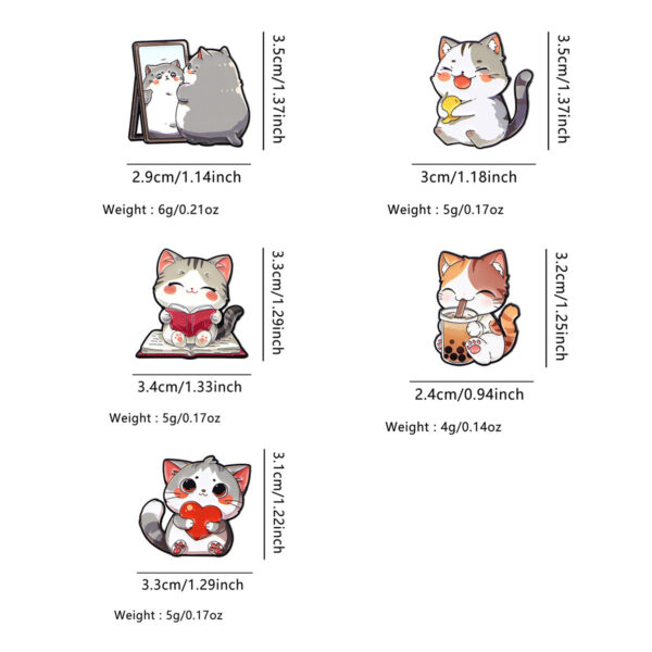 Wholesale Heart-shaped cat brooch, cartoon metal badge, creative and personalized aessory