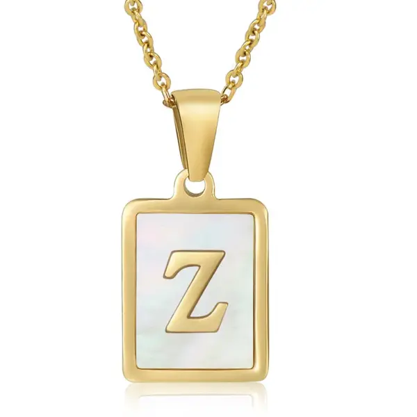 304 Stainless Steel Letter PVD Coated Acrylic 18K Real Gold Plated Simple Style Waterproof Non Tarnish Plating Cable Chain Necklace