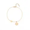 Wholesale 1 Piece Casual Simple Style Sun Star 201 Stainless Steel 304 Stainless Steel Waterproof Non Tarnish PVD Coated Real Gold Plated Women's Anklet