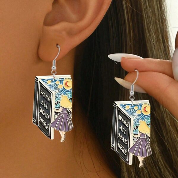 Wholesale Book Girl Acrylic Earrings
