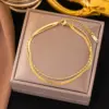 Wholesale PVD Coated Real Gold Plated 18K Gold Solid Color 304 Stainless Steel Elegant Waterproof Non Tarnish Bracelets Anklet Necklace