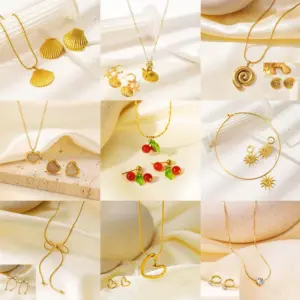 Wholesale Jewelry Simple Style Classic Style Geometric Titanium Steel Plating Jewelry Set Cable Chain