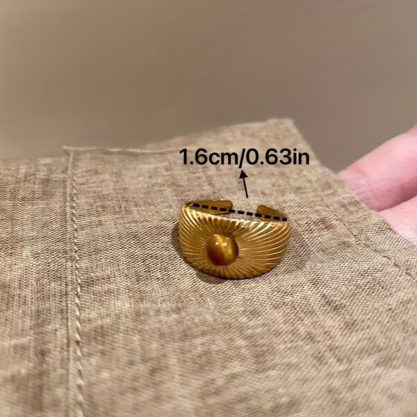 Wholesale Golden Sun Flower Tiger Eye Ring Women's 2025 New High-grade Sense Ring Niche Design Unique Ring