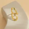 Wholesale Jewelry IG Style Simple Style Geometric Waves 304 Stainless Steel 18K Gold Plated Open Rings