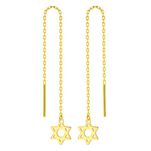 Golden six-pointed star ear wire