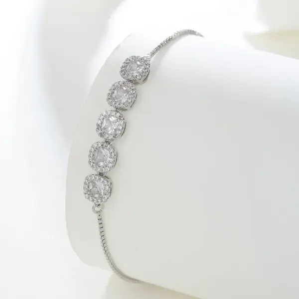 Wholesale Glam Round Stainless Steel Copper 18k Gold Plated Rose Gold Plated Silver Plated Zircon Bracelets In Bulk