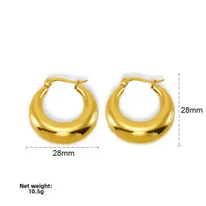 Hollow U-shaped width-Gold / 18K