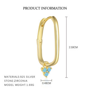 E5048-gold color/single / 925 silver