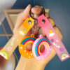 Wholesale New Cute Rainbow Donut Keychain Student Backpack Pendant Commemorative Gift Pendant Car Accessories