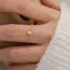 Wholesale Lady Geometric Titanium Steel Inlay Zircon Rings