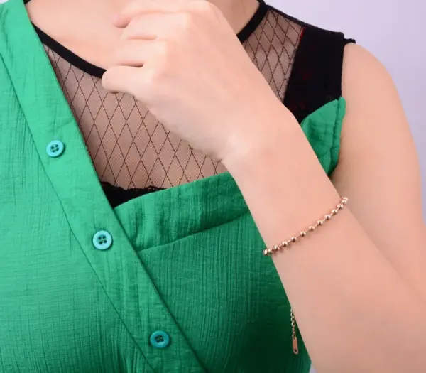 Wholesale PVD Coated Real Gold Plated 18K Gold Ball 304 Stainless Steel Titanium Steel Simple Style Waterproof Non Tarnish 304 Stainless Steel Titanium Steel Bracelets