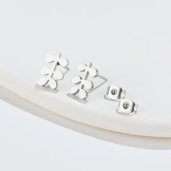 PVD Coated 18K Gold Real Gold Plated Geometric 304 Stainless Steel Simple Style Waterproof Non Tarnish Ear Studs