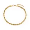 Wholesale PVD Coated Real Gold Plated 18K Gold Twist 304 Stainless Steel Simple Style Waterproof Non Tarnish 304 Stainless Steel Necklace