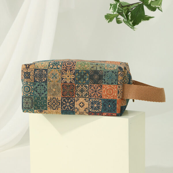 Wholesale Original rtable Large-Capacity Cork Cosmetic Bag Rectangular Storage Bag