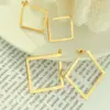 PVD Coated Real Gold Plated 18K Gold Square 304 Stainless Steel Fashion Waterproof Non Tarnish Earrings
