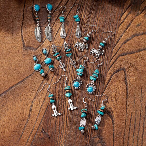 Wholesale Vintage turquoise decorative drop earrings