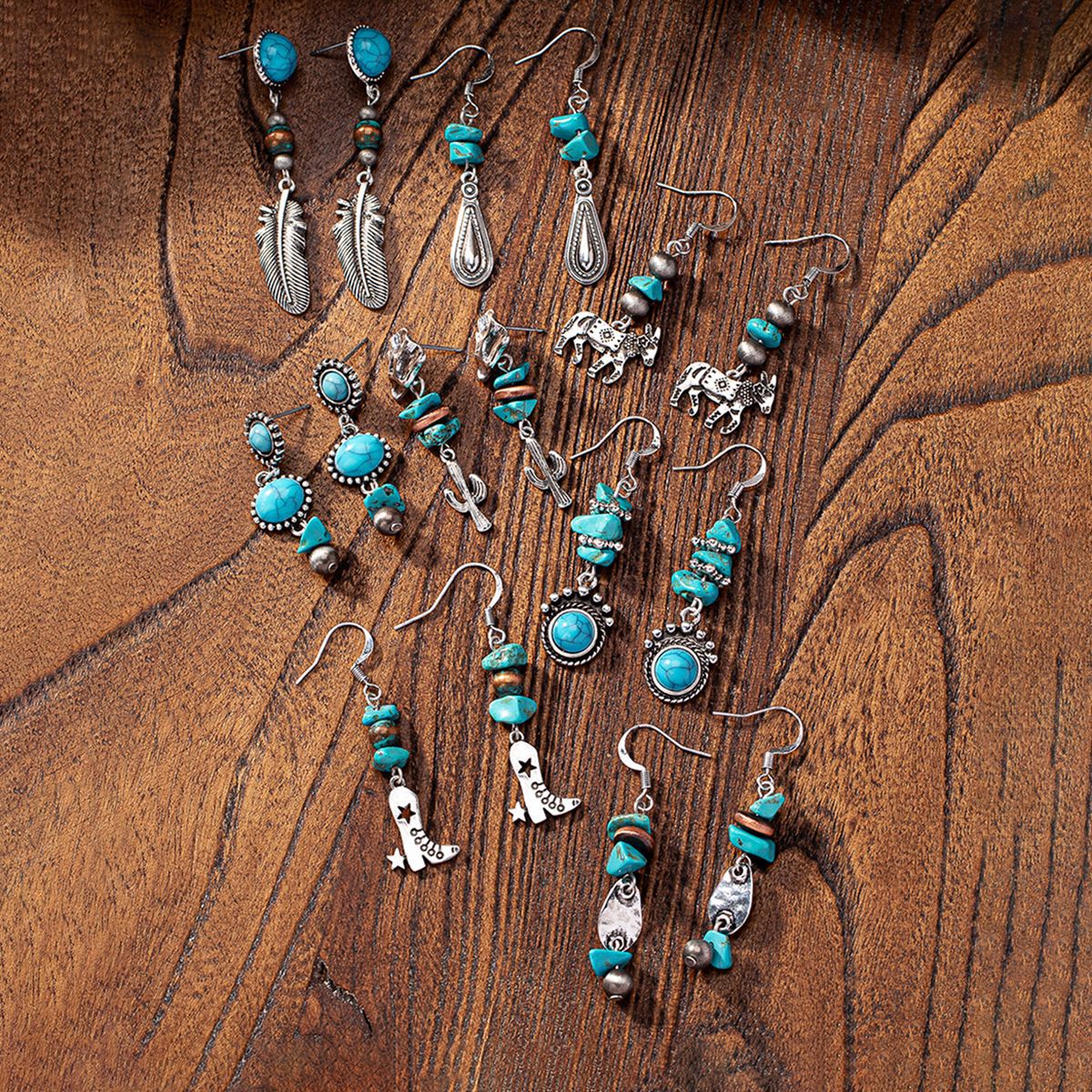 Wholesale Vintage turquoise decorative op earrings