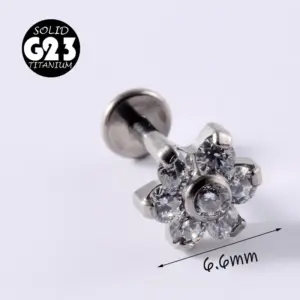 Flower-White Zirconium / Rod-1.2x8mm
