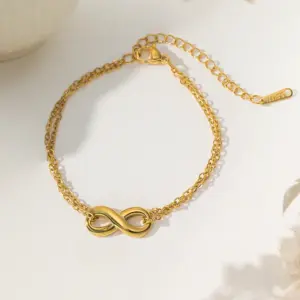 【XKB0110】8-shaped Bracelet / Gold