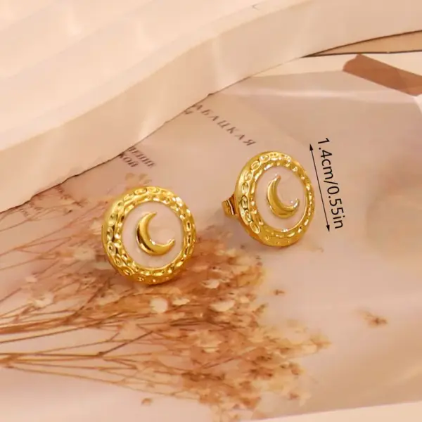 Wholesale 1 Pair Simple Style C Shape Round 304 Stainless Steel 18K Gold Plated Earrings Ear Studs