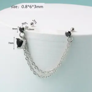 Style 3-Heart-Shaped Black Zirconium