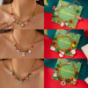 Wholesale Snowman Bell Pendant Bracelet Necklace Set