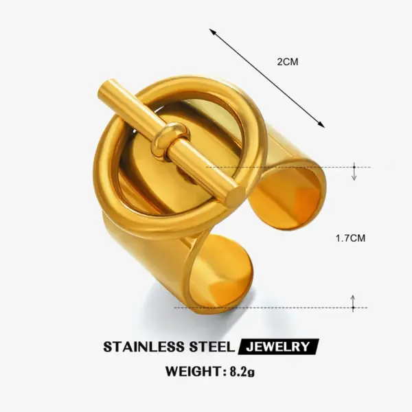 Wholesale Ion Plating (IP) 18K Gold Plated Round 304 Stainless Steel Cute Simple Style Waterproof Non Tarnish Open Rings