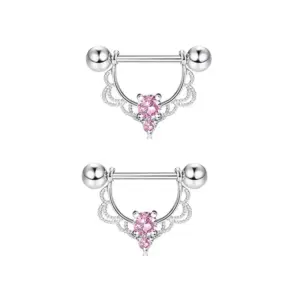 Pink Zirconium U-Shaped Pair