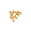Wholesale PVD Coated Real Gold Plated Starfish Shell 304 Stainless Steel Beach Simple Style Waterproof Non Tarnish Open Rings